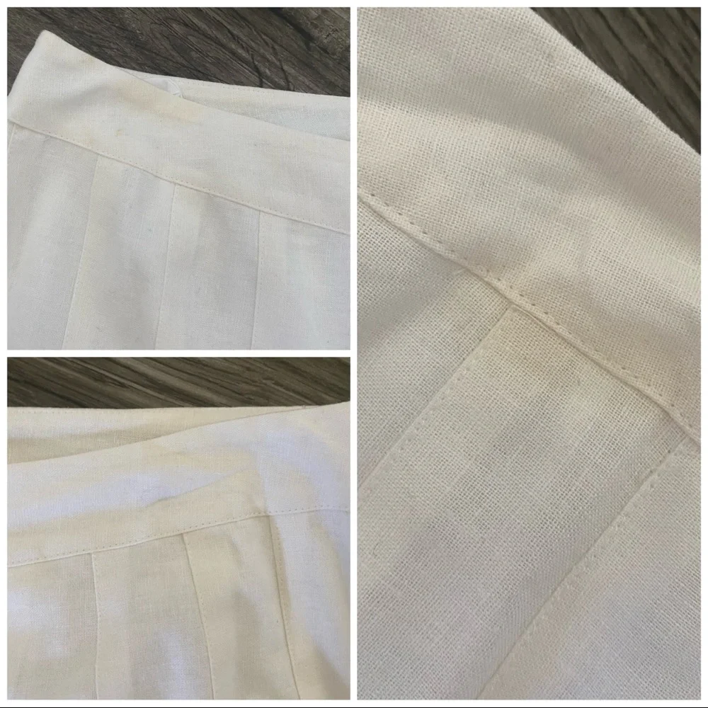 Peter Nygard Cream with Red and Orange Embroidery, Pleated Skirt 16 - Picture 11 of 11